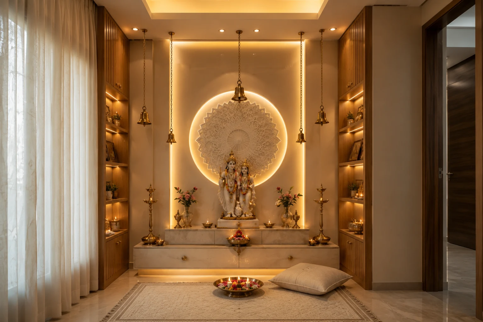 Lighting Pooja Room