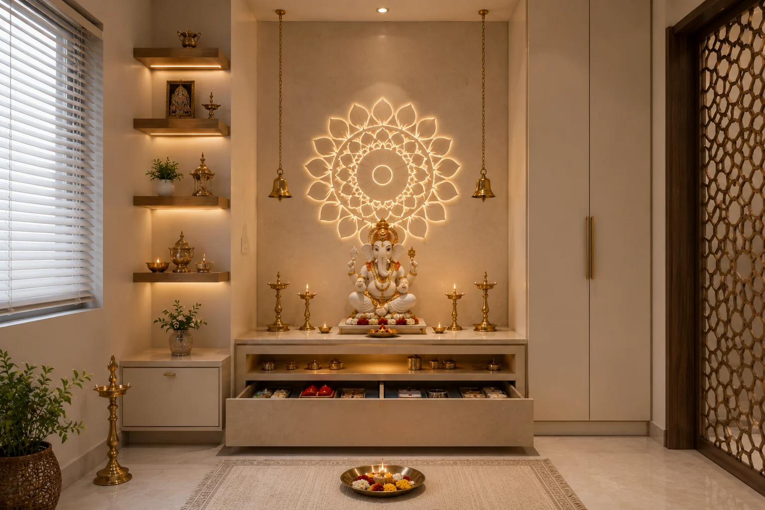 Storage Pooja Room